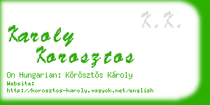 karoly korosztos business card