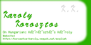 karoly korosztos business card